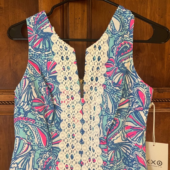 NWT Lily Pulitzer for Target Sleeveless Dress Blue/Pink/White Zipper Back Size 4 - Picture 7 of 9